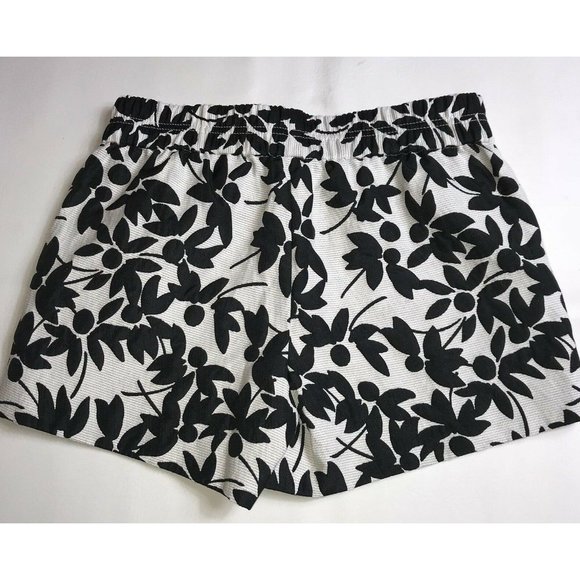 J. Crew Womens Shorts Black White Size 0 Floral Textured 3" Casual - Picture 3 of 5